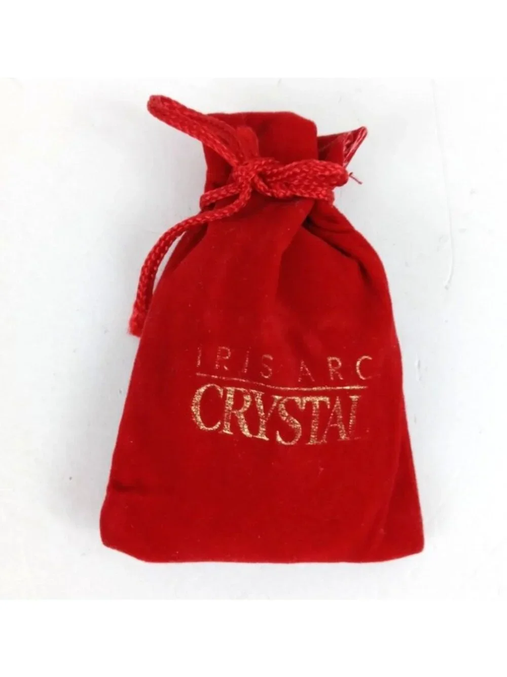 Vintage 1991 Avon Collectible Crystal Santa In Closable Soft Santa Bag Pouch